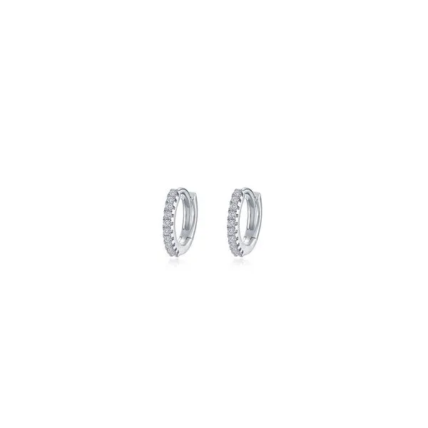 Silver Pave Huggie Earrings