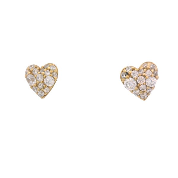 Gold Plated Heart Stud Earrings JMR Jewelers Cooper City, FL