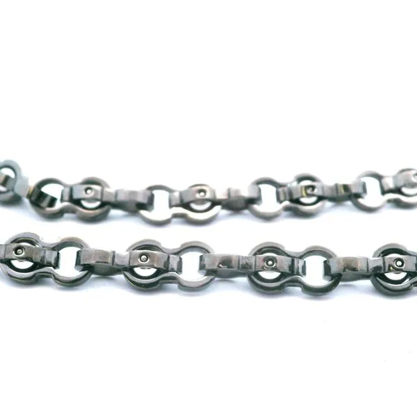 Gun-IP Stainless Steel U-Shape-Ball Polished 24" Necklace JMR Jewelers Cooper City, FL