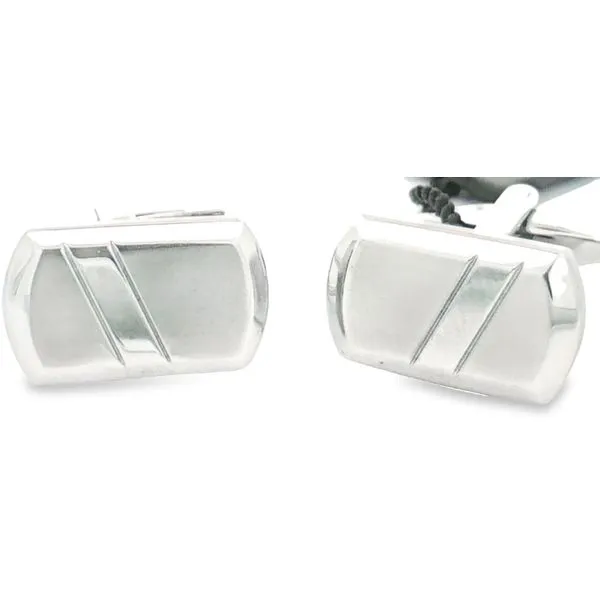 Men's Stainless Steel Brushed Polished Cuffs Image 2 JMR Jewelers Cooper City, FL