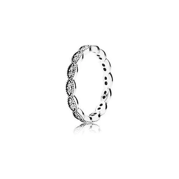 Pandora sparkling leaves, clear CZ