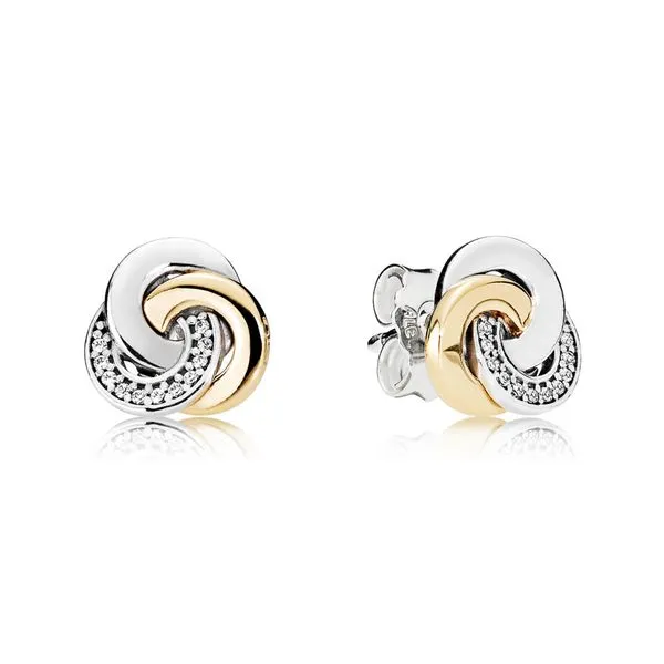 Pandora Interlinked Circles Clear CZ Earrings