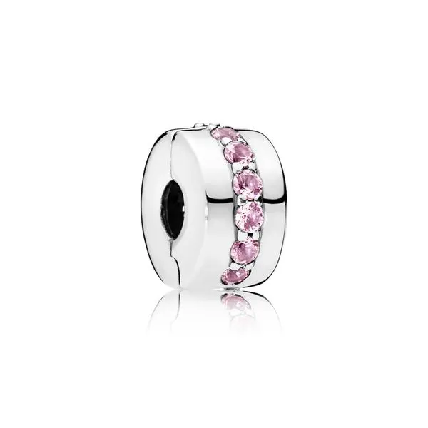 Pandora Pink Sparkling Row Clip Charm JMR Jewelers Cooper City, FL