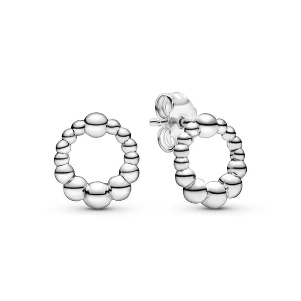 Pandora Pandora Beaded Circle Stud Earrings 001 900 01081 JMR Jewelers Cooper City FL