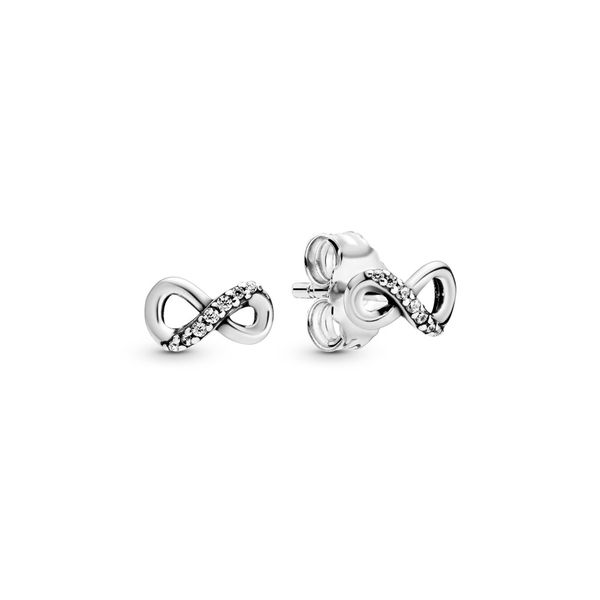 Pandora Sparkling Infinity Stud Earrings JMR Jewelers Cooper City, FL