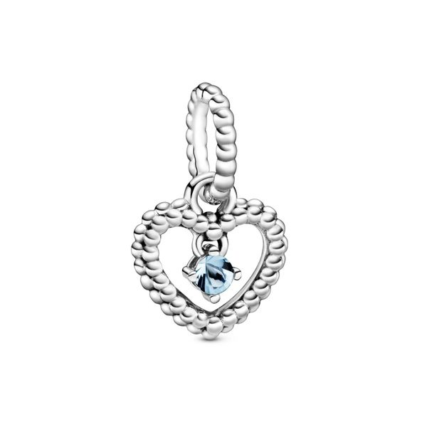 Pandora Aqua Blue Beaded Heart Dangle Charm JMR Jewelers Cooper City, FL