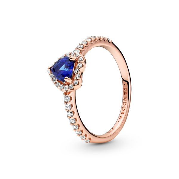 Sparkling Blue Elevated Heart Ring JMR Jewelers Cooper City, FL
