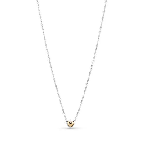 Pandora Domed Golden Heart Collier Necklace JMR Jewelers Cooper City, FL