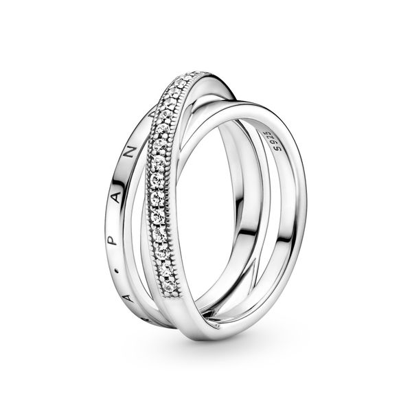 Pandora Crossover Pav&eacute; Triple Band Ring JMR Jewelers Cooper City, FL