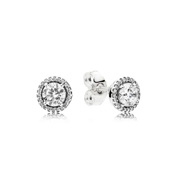 Pandora Round Sparkle Stud Earrings JMR Jewelers Cooper City, FL