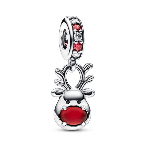 Pandora Red Nose Reindeer Murano Dangle Charm JMR Jewelers Cooper City, FL