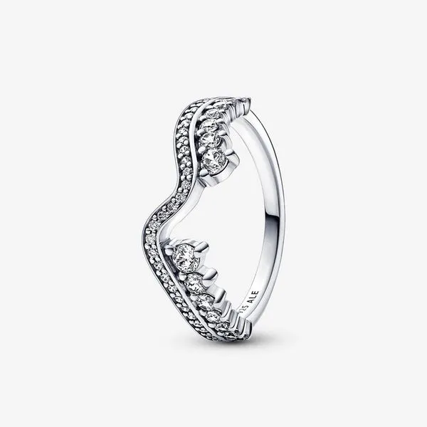 Pandora Sparkling Asymmetric Wave Ring JMR Jewelers Cooper City, FL