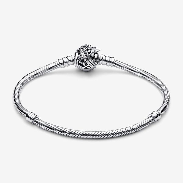 925 Silver Pandora Tinker Bell Clasp Moments Snake Chain Bracelets fit  Origianl Charms DIY Birthday Mother's Day Gift for Women