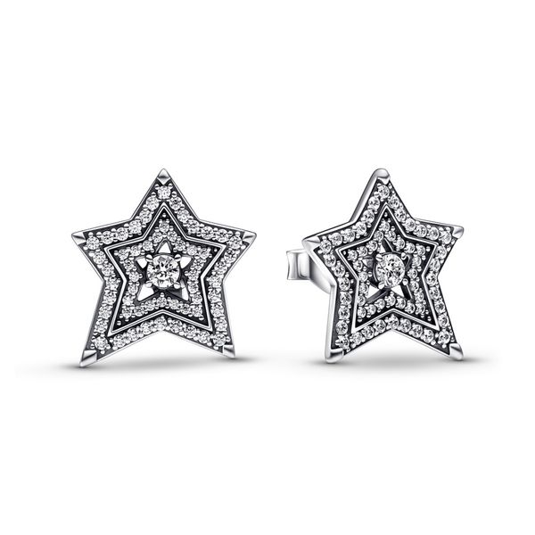 Pandora Celestial Asymmetric Star Stud Earrings JMR Jewelers Cooper City, FL