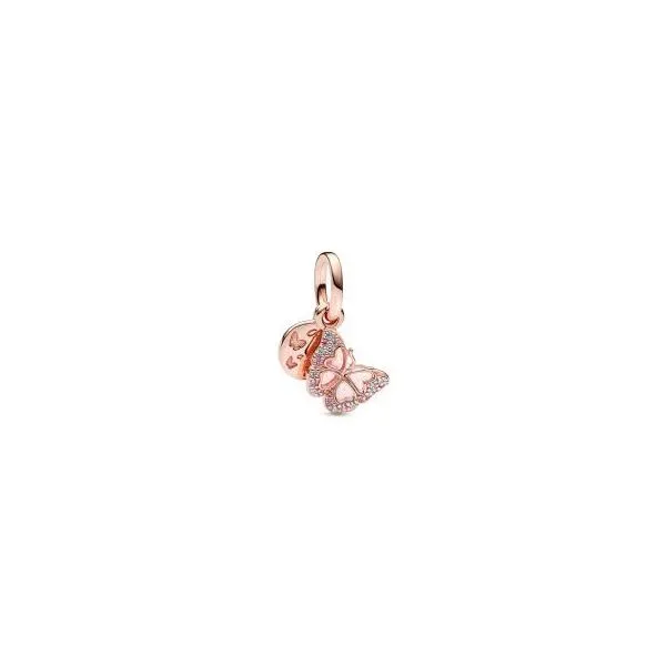 Pandora Pink Butterfly & Quote Double Dangle Charm JMR Jewelers Cooper City, FL