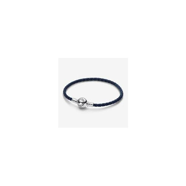 Pandora Pandora Blue Braided Leather Bracelet 001-900-27757, JMR Jewelers