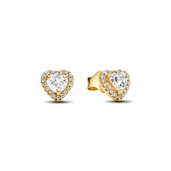 Sparkling Elevated Heart Stud Earrings JMR Jewelers Cooper City, FL