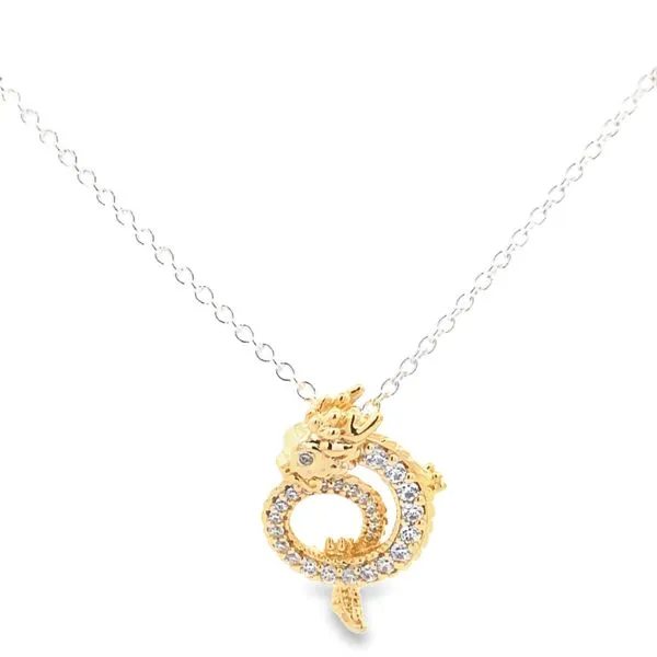 Pandora Two-tone Chinese Year of the Dragon Collier Necklace JMR Jewelers Cooper City, FL