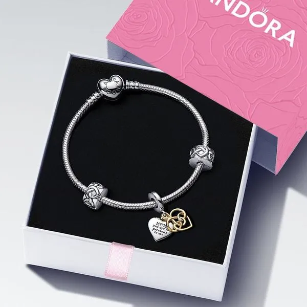Pandora Lab Grown Diamond Hearts Bracelet Gift Set Silver
