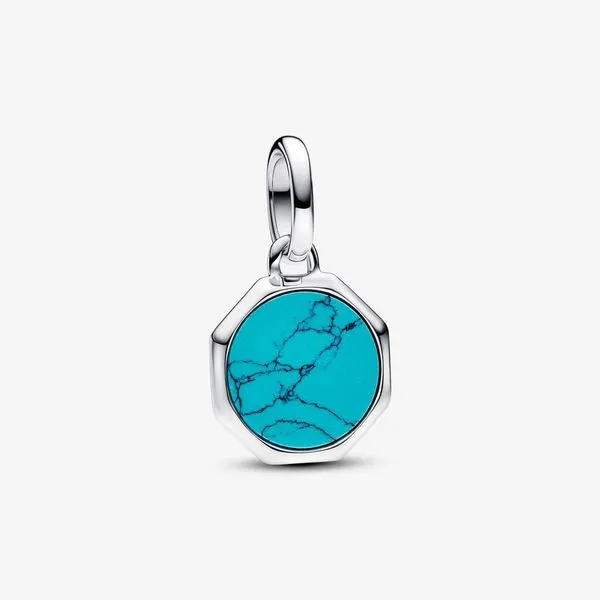 Pandora Turquoise-colored Engravable Mini Medallion Charm JMR Jewelers Cooper City, FL