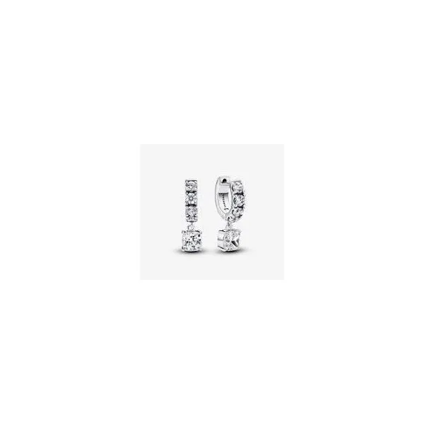 Pandora Pave Dangle Hoop Earrings