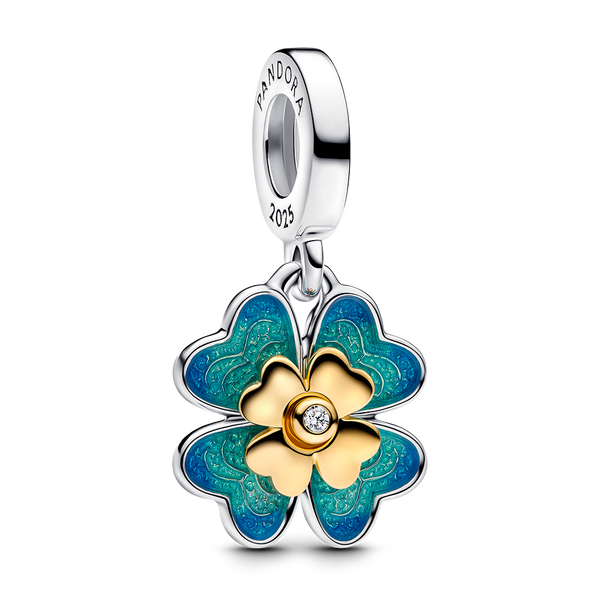 Spinnable Four Leaf Clover Diamond Dangle Charm JMR Jewelers Cooper City, FL