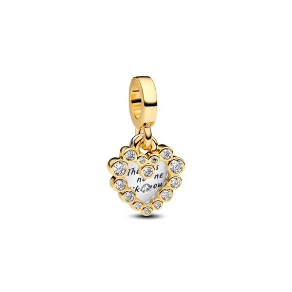 Sparkling Heart Double Dangle Charm JMR Jewelers Cooper City, FL
