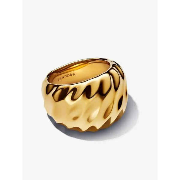 Gold Plated Rippled Ring
