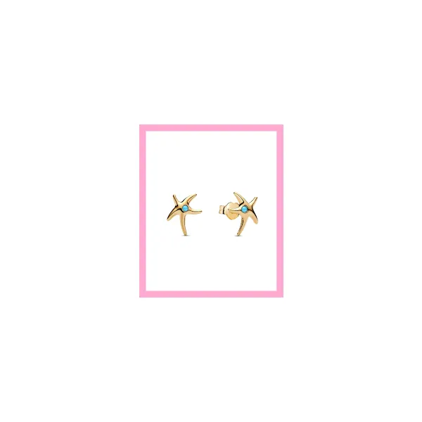 Gold-Plated Starfish Stud Earrings