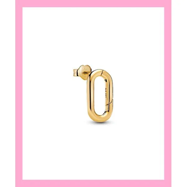 Gold-Plated Openable Link Stud Earring