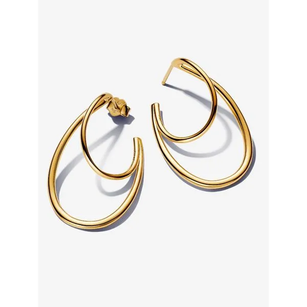 Gold-Plated Organic Hoop Earrings