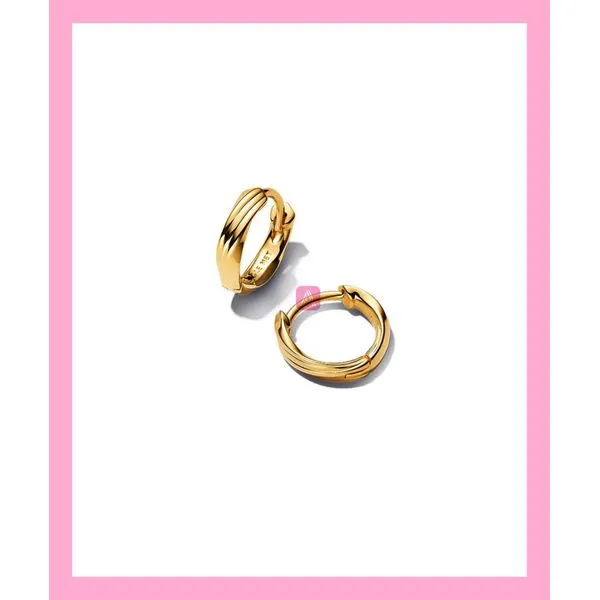 Gold-Plated Twisted Huggie Earrings
