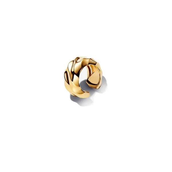 Gold-Plated Rippled Ear Cuff