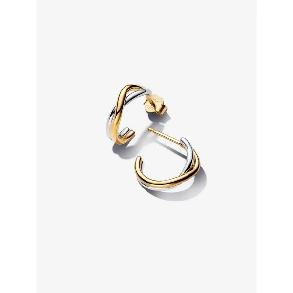 Two-Tone Sterling Silver and Gold-Plated Hoop Earrings