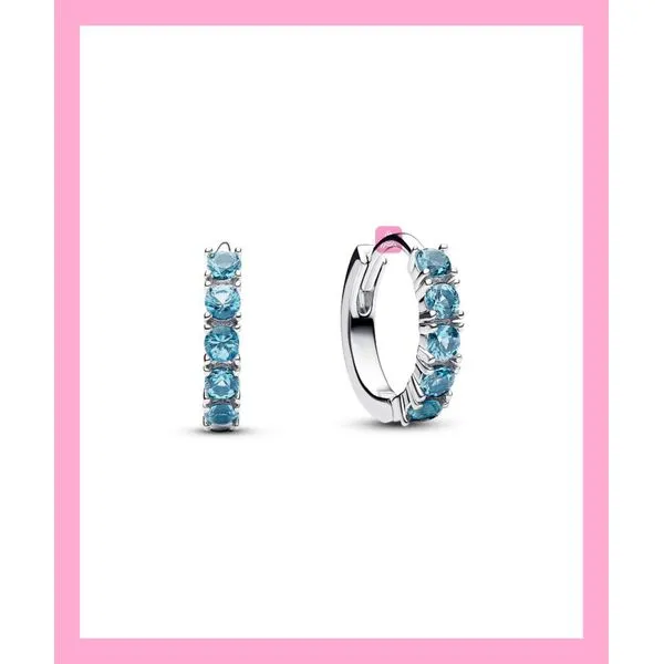 Sterling Silver Aquamarine Huggie Earrings