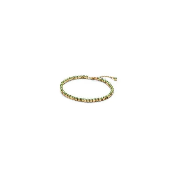 Gold-Plated Bracelet with Mint Green Crystal