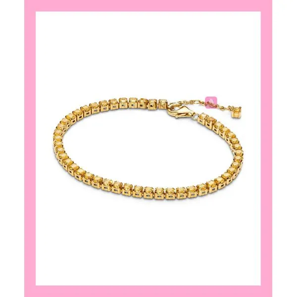 Gold Plated Pandora Bracelet with Yellow Crystal JMR Jewelers Cooper City, FL