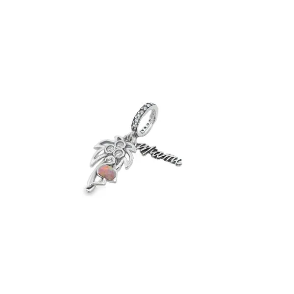 Pandora Sterling Silver Miami Pam Tree Flamingo Dangle