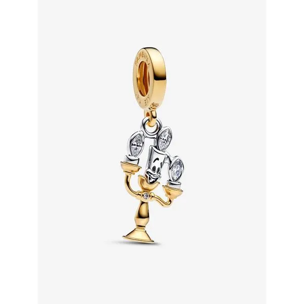 Two-Tone Disney Beauty and the Beast Lumiere Dangle Charm JMR Jewelers Cooper City, FL