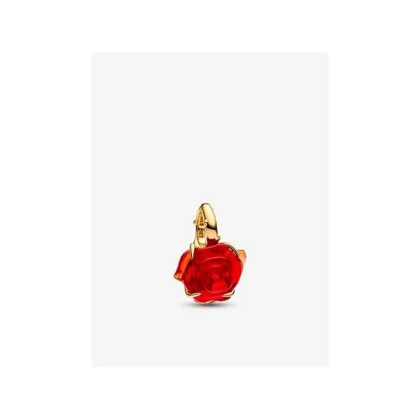 Gold Plated Disney Beauty and the Beast Enchanted Rose Dangle Charm JMR Jewelers Cooper City, FL