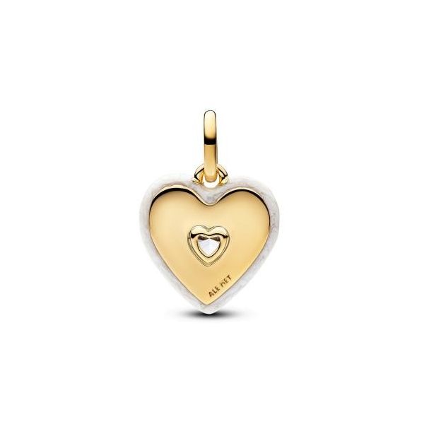 Gold Plated Pandora Heart Medallion Charm Image 2 JMR Jewelers Cooper City, FL