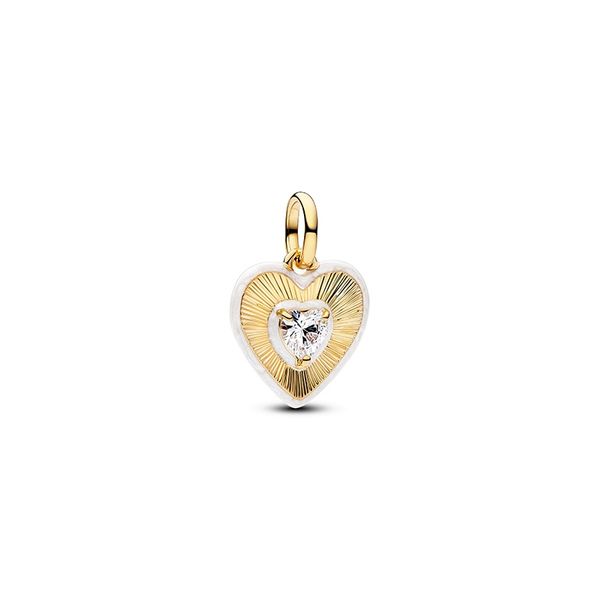 Gold Plated Pandora Heart Medallion Charm JMR Jewelers Cooper City, FL