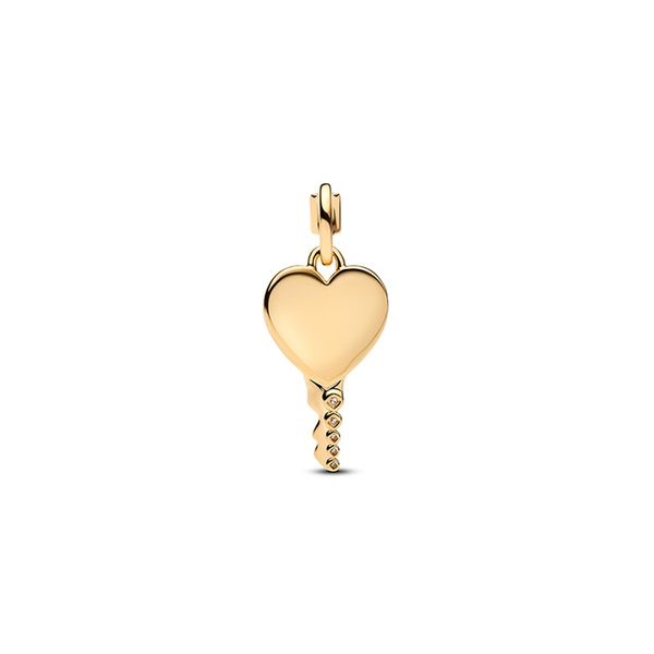 Gold Plated Engravable Heart Key Pendant JMR Jewelers Cooper City, FL