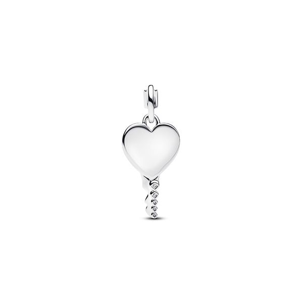 Sterling Silver Engravable Heart Key Pendant JMR Jewelers Cooper City, FL