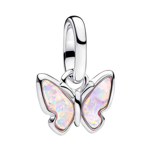 Silver Butterfly Mini Dangle with Pink Opal JMR Jewelers Cooper City, FL
