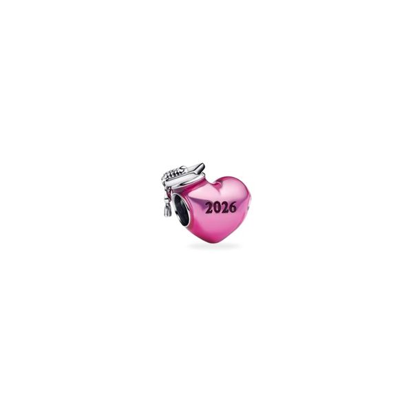 2026 Graduation Silver Charm with Pink Enamel JMR Jewelers Cooper City, FL