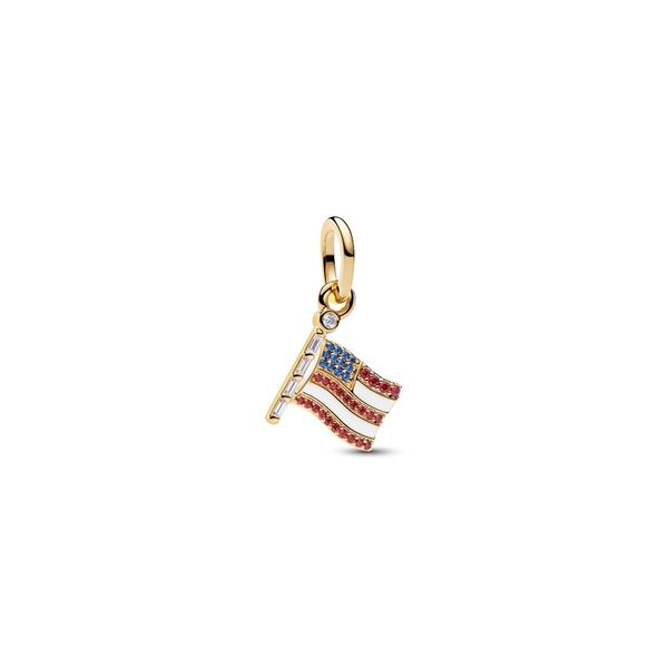 14K Gold Plated USA Flag Dangle Bracelet JMR Jewelers Cooper City, FL