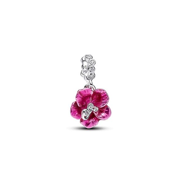 Silver Hibiscus Dangle Bracelet JMR Jewelers Cooper City, FL