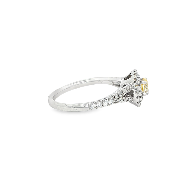 14K White & Yellow Gold Cushion Diamond .75ctw Halo Engagement Ring Image 2 Jo & Co. Jewelers Hardy, VA