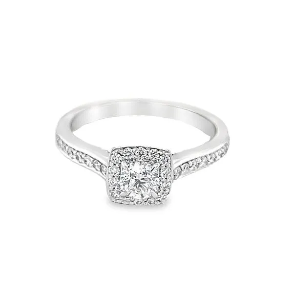 Round Diamond Square Halo Engagement Ring Jo & Co. Jewelers Hardy, VA